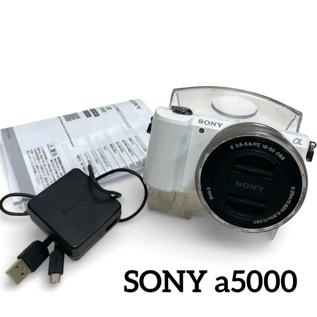 SONY α5000 レンズキット ホワイト軽量 初心者 ミラーレス - メルカリ