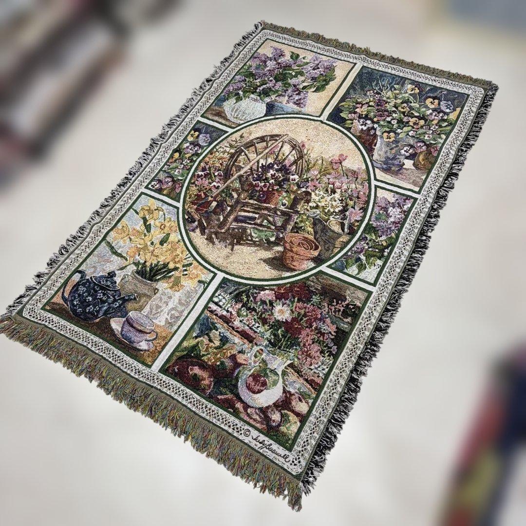 花 花壇 マルチカバー ソファカバー ヴィンテージラグ 175x114 - メルカリ