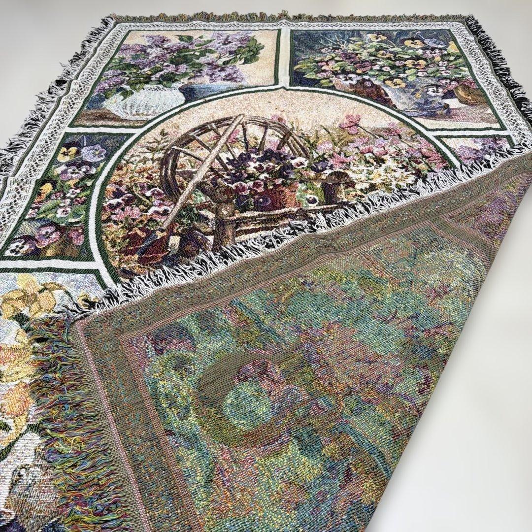 花 花壇 マルチカバー ソファカバー ヴィンテージラグ 175x114 - メルカリ