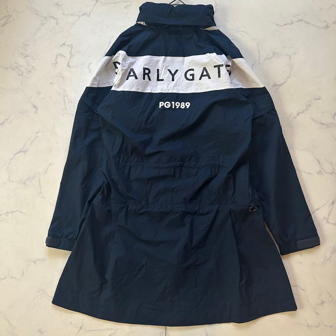 パーリーゲイツ レインウェア ワンピース ロゴ ネイビー 携帯袋付きの