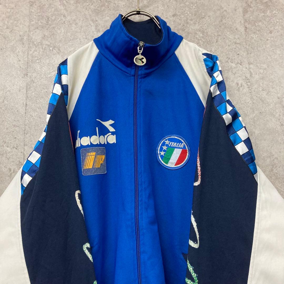 レア80s《ディアドラ》イタリア代表 刺繍トラックジャケット ジャージ
