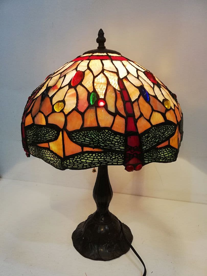 M●アンティーク　ステンドグラステーブルランプ Amazon.co.jp : ステンドグラスランプ ハナハナ ブルー 間接照明