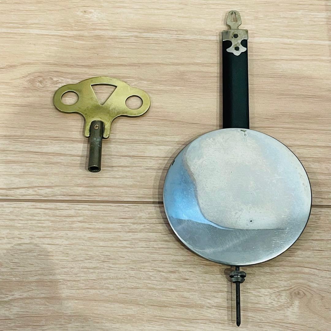 昭和レトロ アンティーク 津田時計 振り子時計 木製枠 掛時計 ゼンマイ