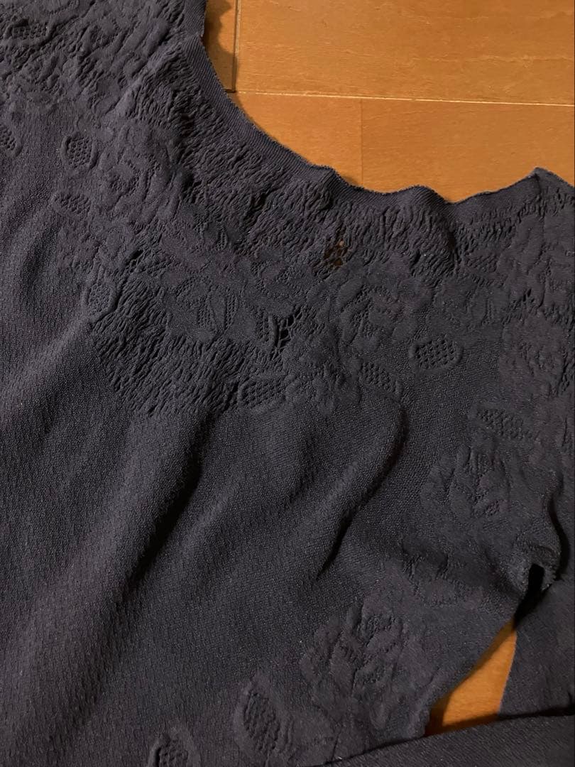 チャコット ノーソーイングニット ネイビー ウォームアップウェア 前後