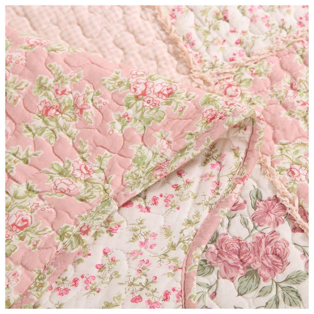 キルトベッドカバー3点セット綿マルチカバー キルティング 281 - メルカリ