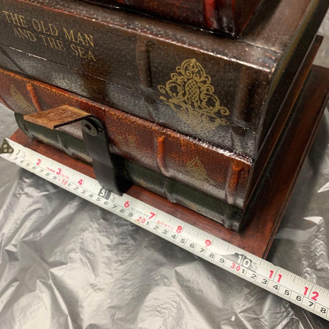 中古アンティーク調 洋書スタイル小物入れ 木製箱 ヴィンテージ風