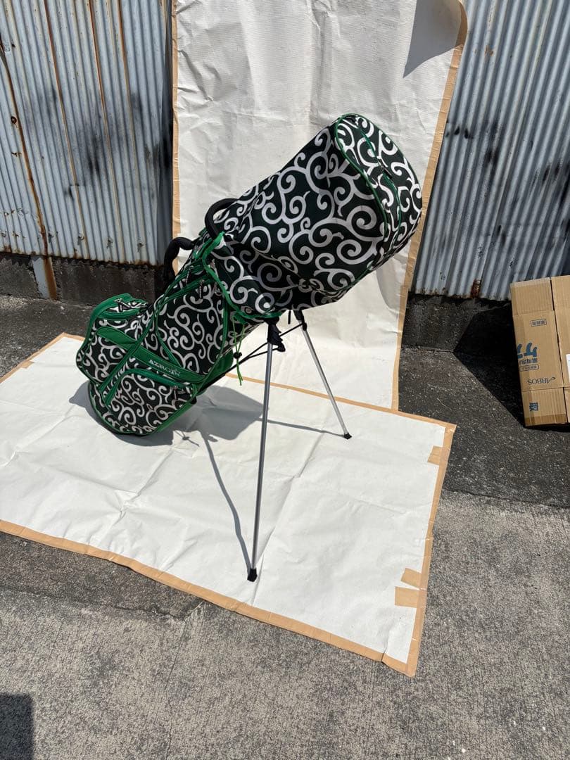 AZROF アズロフ スタンド キャディバッグ カラクサグリーン 唐草模様 AZROF アズロフ AZ-STCB02 スタンド キャディバッグ 9型 ver.2.0
