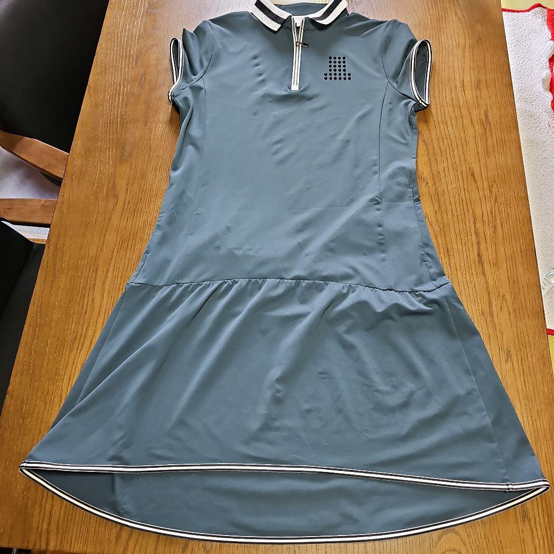 極美品】LANVIN SPORT ラインストーンロゴ ハーフジップワンピース