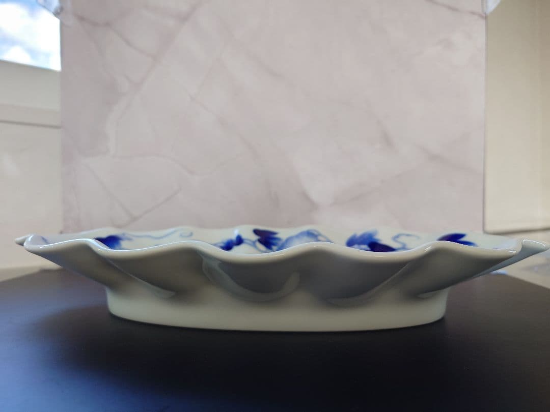 深川製磁 皿 深川ブルー染付け朝顔 明治意匠染付朝顔 工芸品 - メルカリ