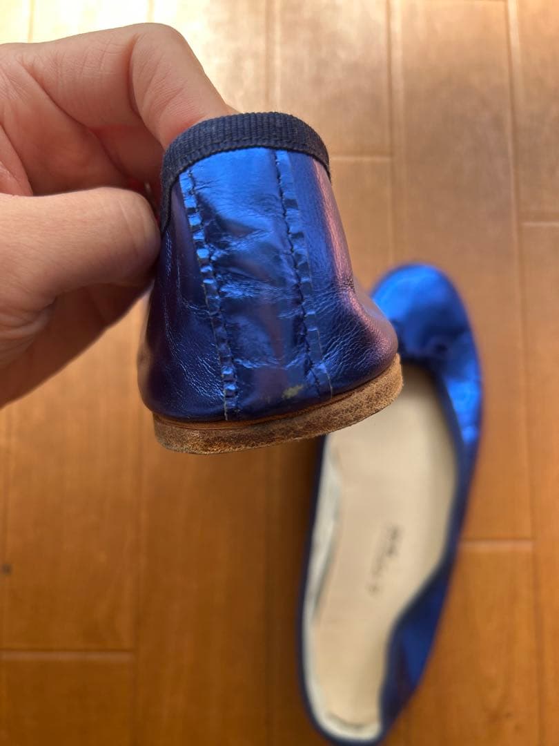 ポルセリ 38 青いリボン付きバレエシューズ - メルカリ