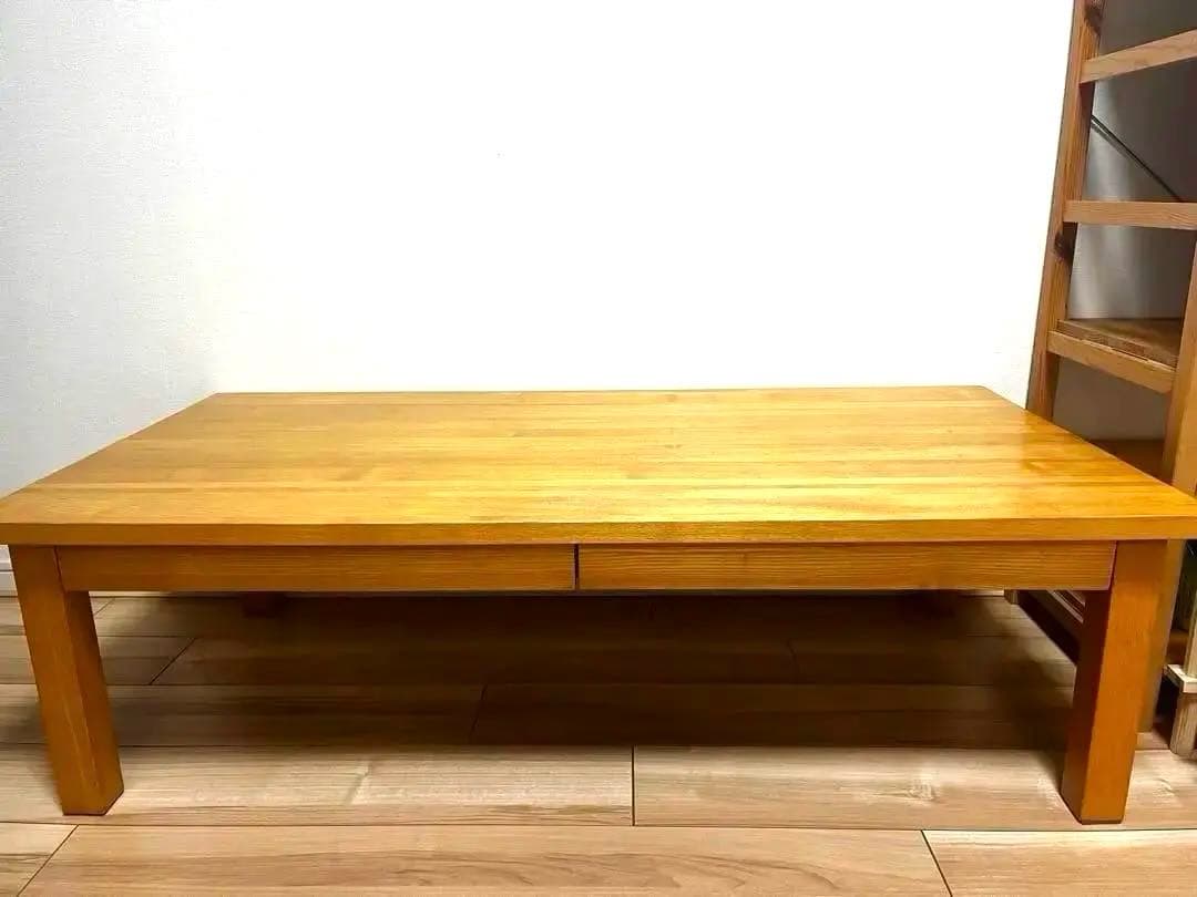 無印 木製ローテーブル 引き出し付き - メルカリ