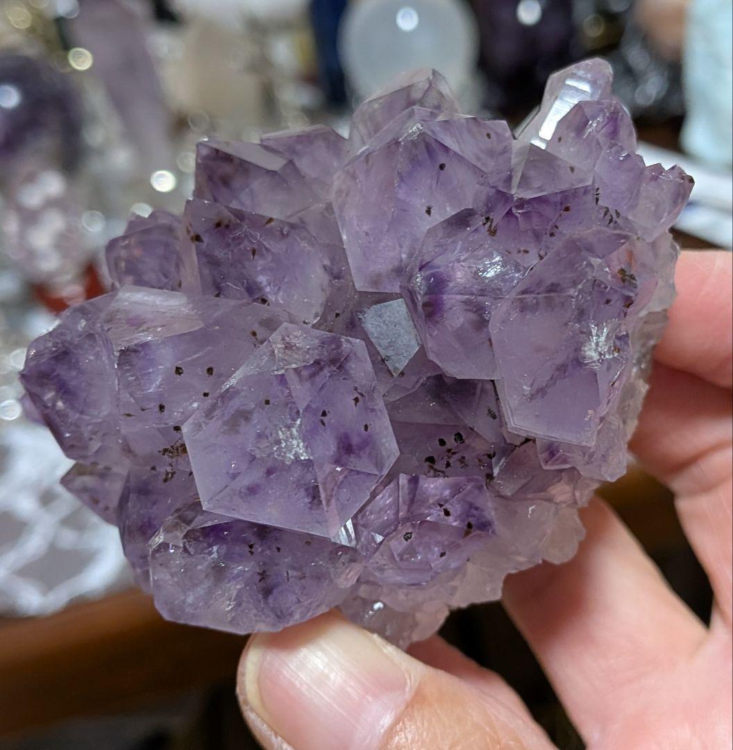 アメジスト☆クラスター☆カコクセナイト☆ブラジル産☆台座つき