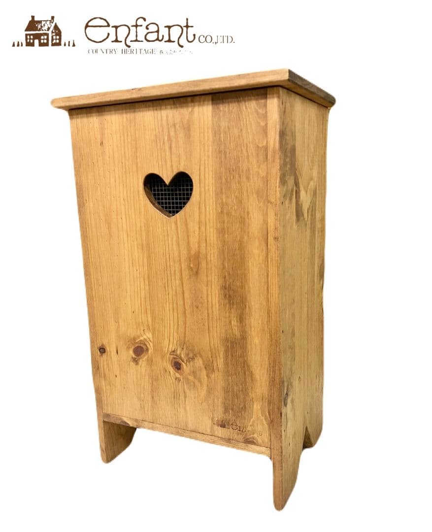 アンファン/Enfant】カントリー家具 ハートくりぬき収納 木製ボックス