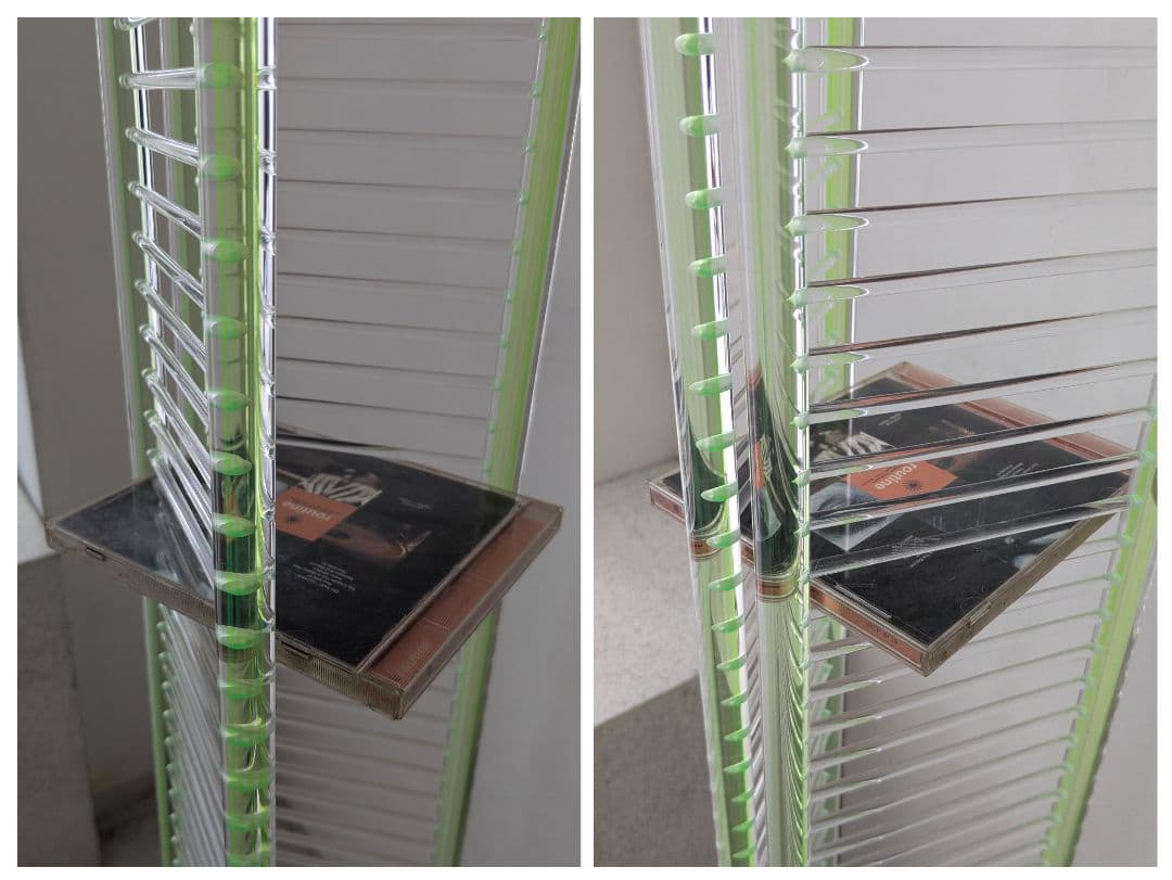 90s ヴィンテージ CDラック レトロポップ ポストモダン スペースエイジ