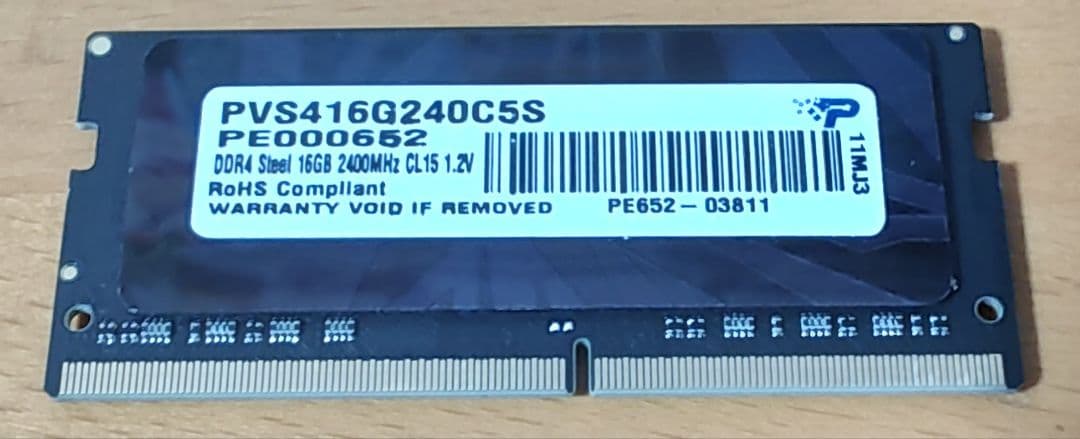 Patriot Memory DDR4 16GB 2400MHz 1枚 楽天市場】【中古】PATRIOT パトリオットメモリ ノートパソコン用