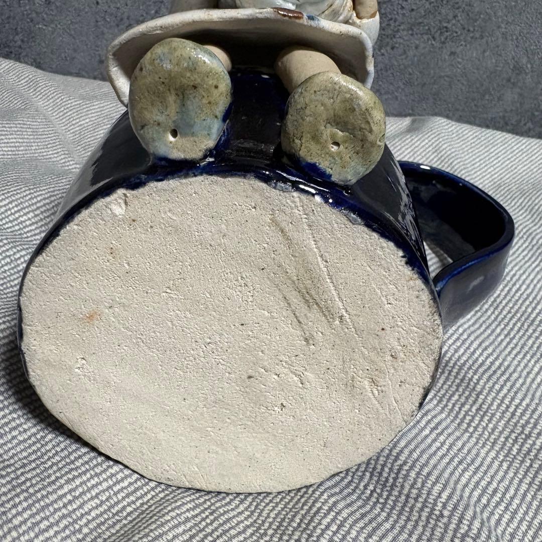 新品　可愛い立体人形花入・花瓶「瀬戸焼・寺島タエコ」①