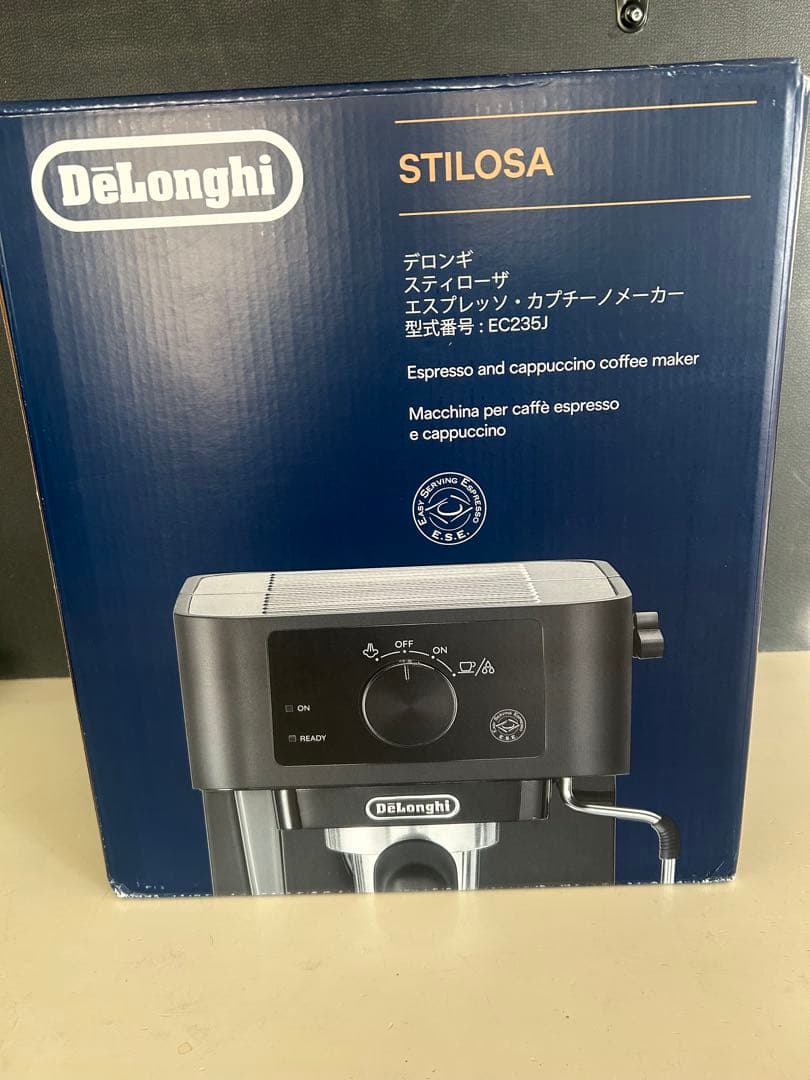 【新品未開封】De'Longhi EC235J-BK エスプレッソマシン エスプレッソ・カプチーノメーカー スティローザ ブラック EC235J-BK
