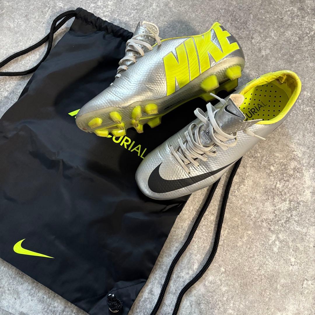 Nike Mercurial シルバー/イエロー スパイクシューズ　26.5cm