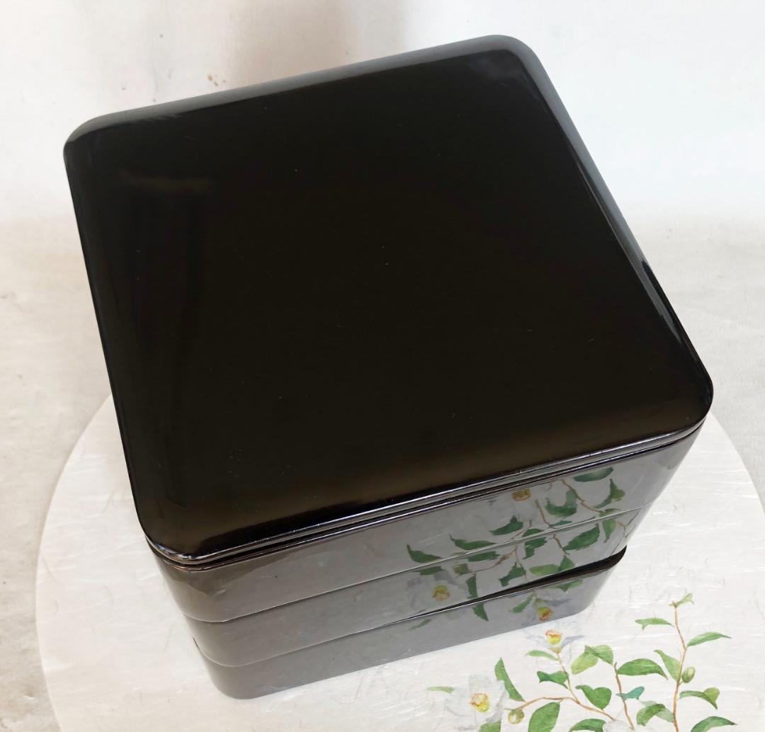 重箱 おせち 3段重 木製漆塗 黒 6.5寸 内朱 20cm 漆器 アウトレット