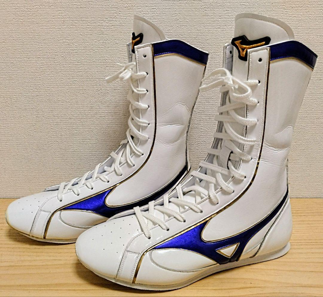 新品・特注品】ミズノボクシングシューズ オールエナメル白 26.5cm