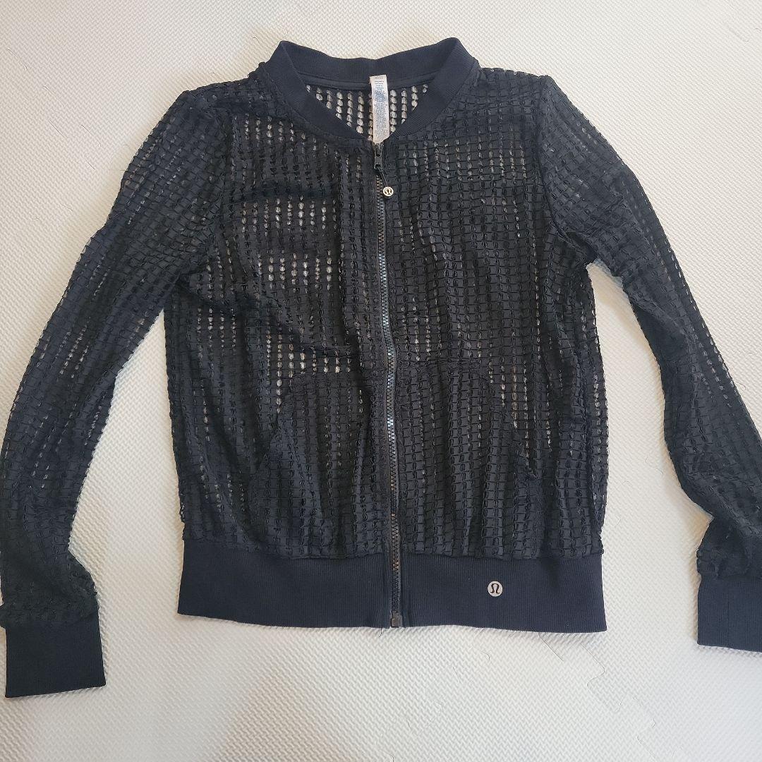 Lululemon メッシュ ジップアップジャケット Lululemon Mesh on Mesh Jacket - Black - lulu fanatics