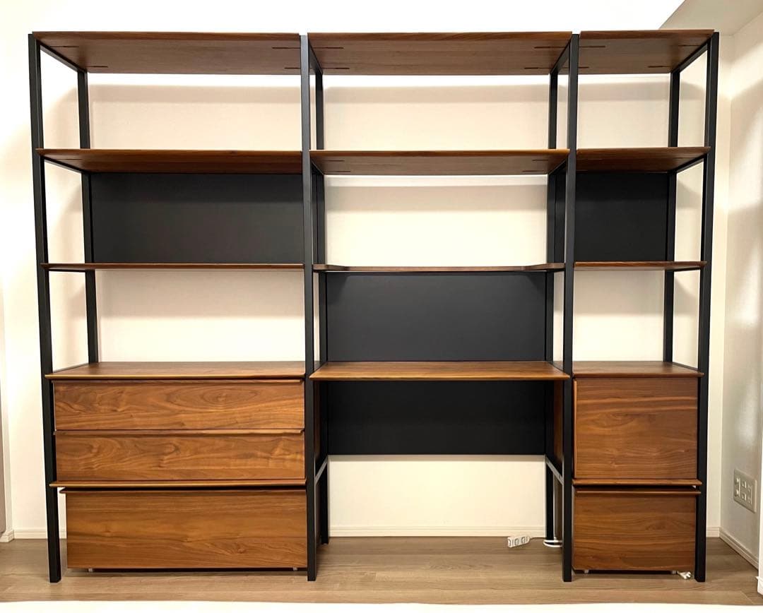 LIVING HOUSE シェルフ　ラック　デスク　棚　キャビネット MS ユニットシェルフ デスク+ナロー セット - デスク・机・デスク