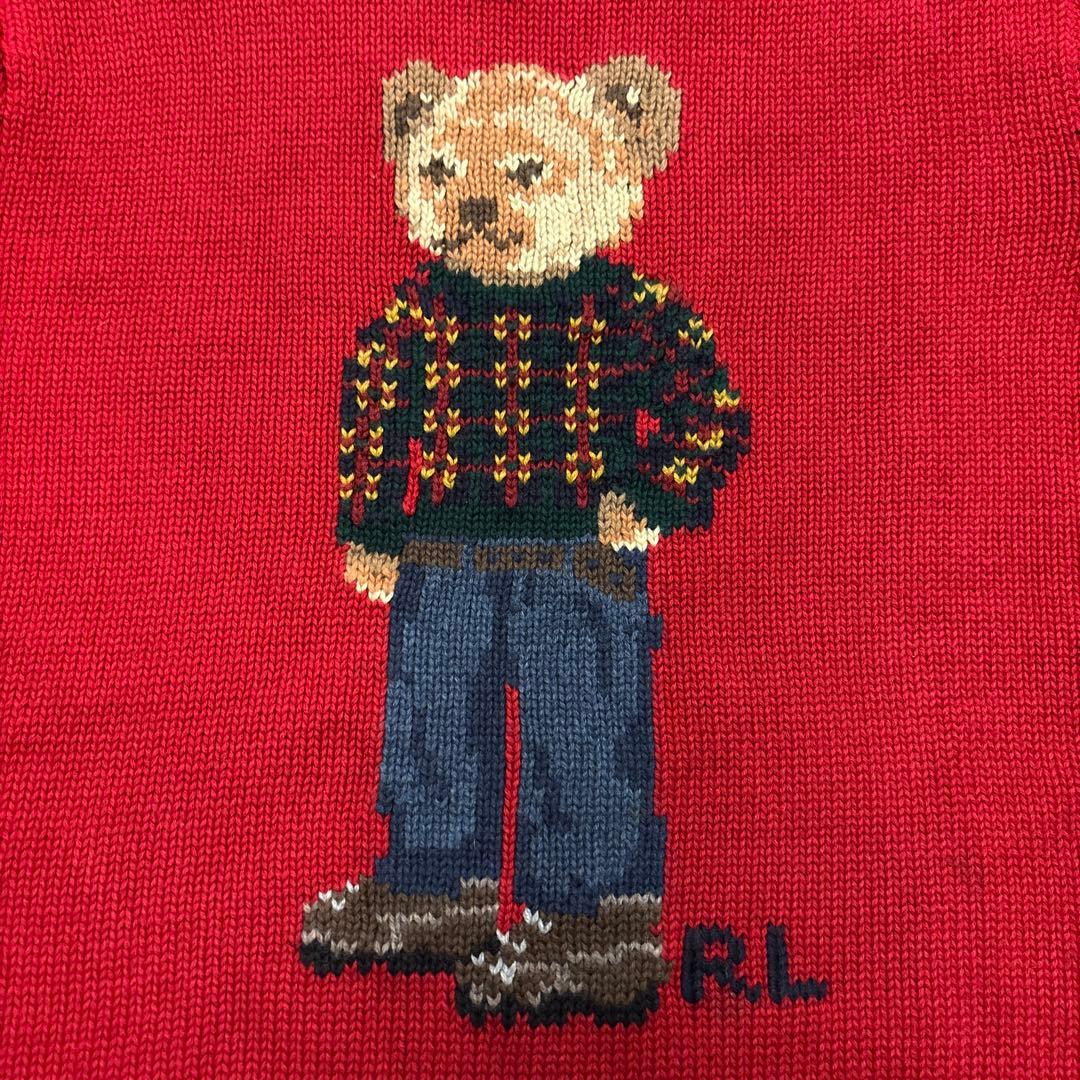 POLOラルフローレン 赤いニットセーター クマデザイン - メルカリ