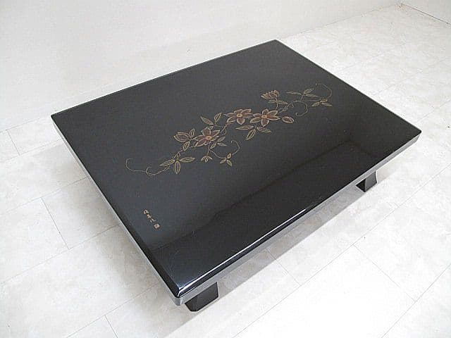 在銘 輪島塗 座卓 W121×D90.5×H31.5cm 蒔絵 センターテーブル