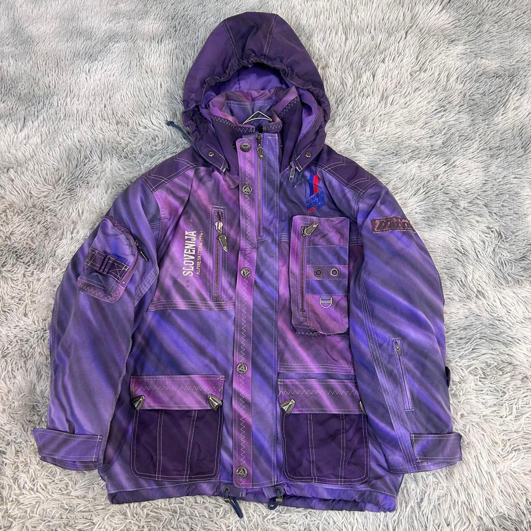 m6508【希少 美品 ミズノ スロベニアチーム】レトロ スキーウェア 上下