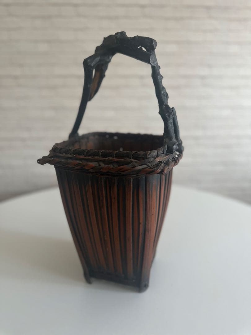 花器　竹　アンティーク　花籠　花入 花籠 とまり舟/インテリア/華道具/花入れ/花器/竹/国産/日本製 竹かご