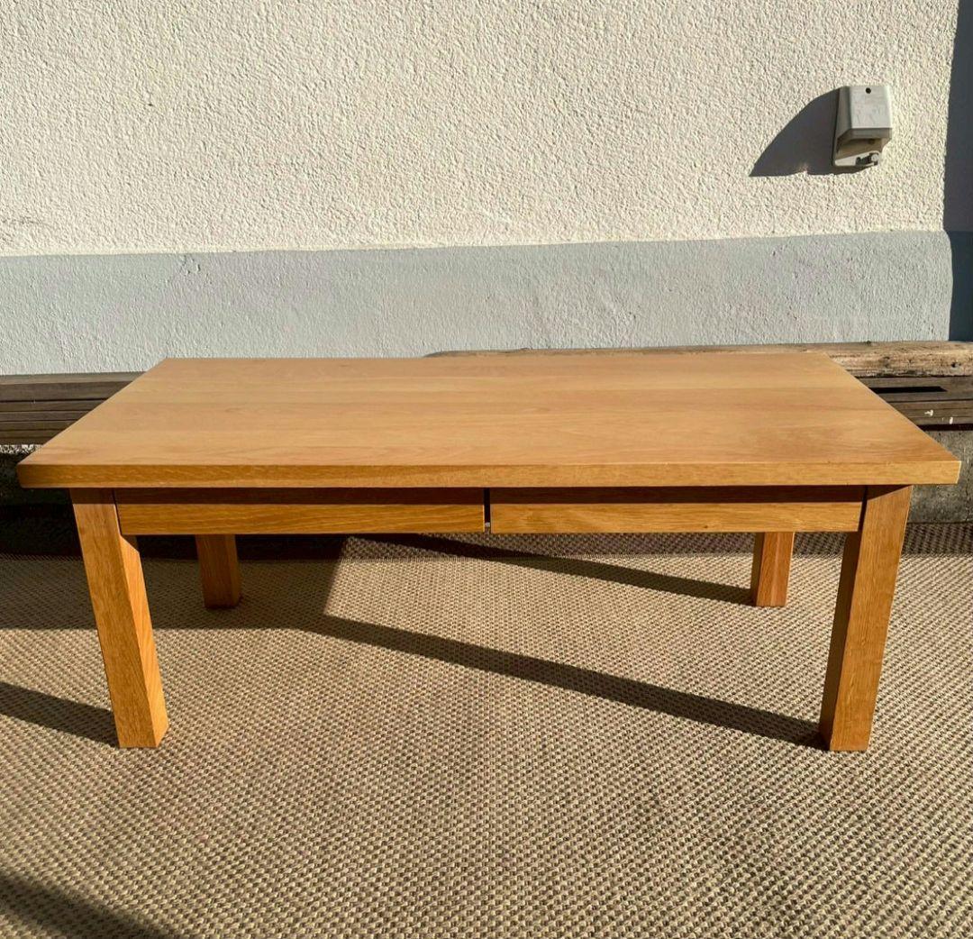 美品 無印良品 MUJI 天然木 センターテーブル 引き出し付き