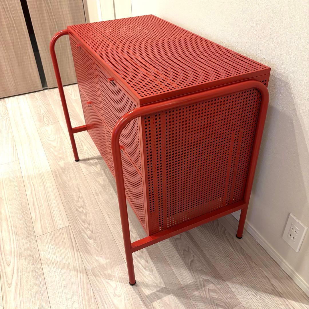 廃盤品】IKEA キャビネット ニッケビー レッド - メルカリ