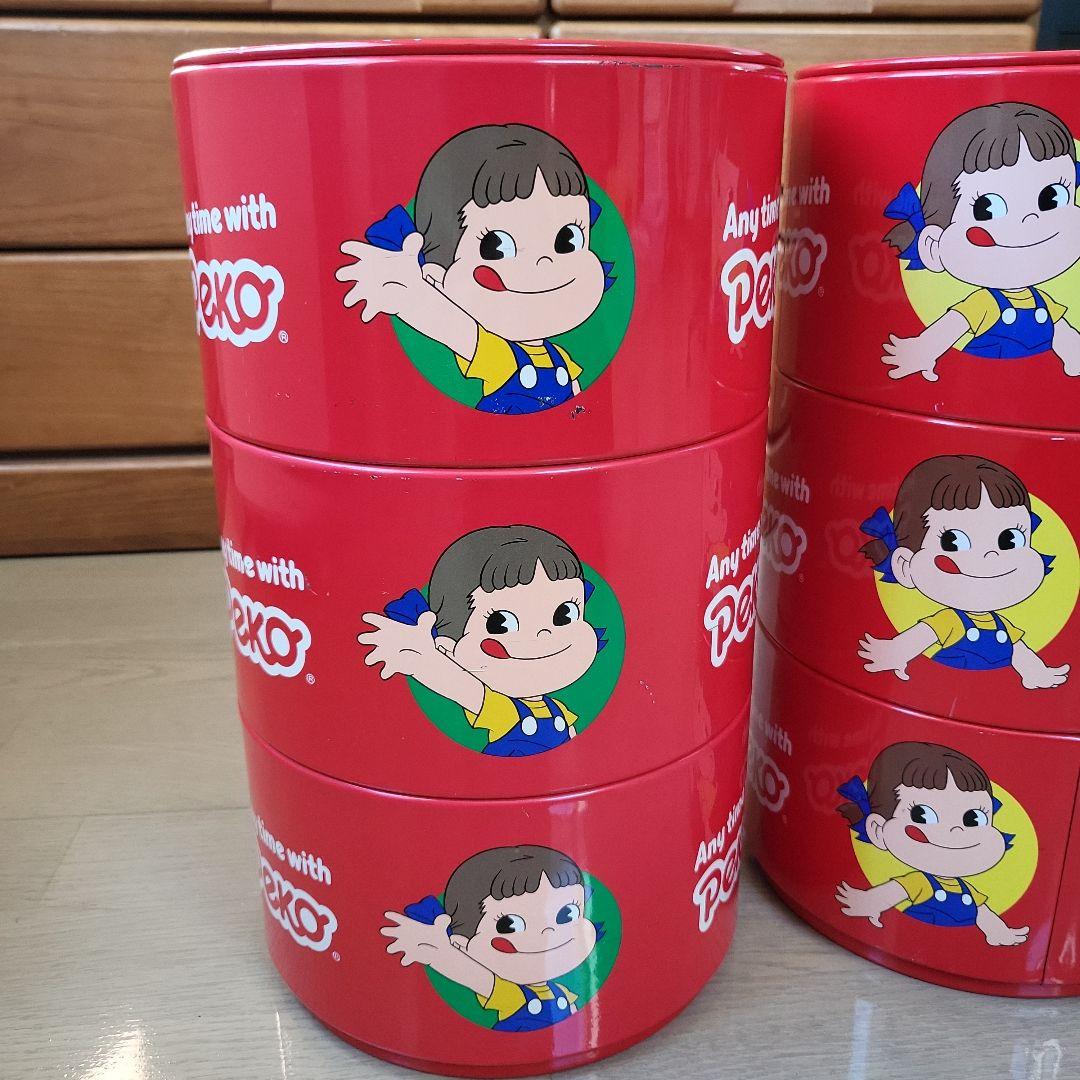 ペコちゃん3段缶 2セット 昭和レトロ ブリキ缶 レア - メルカリ
