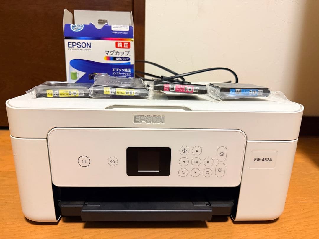 EPSONプリンター 純正インク付き - メルカリ