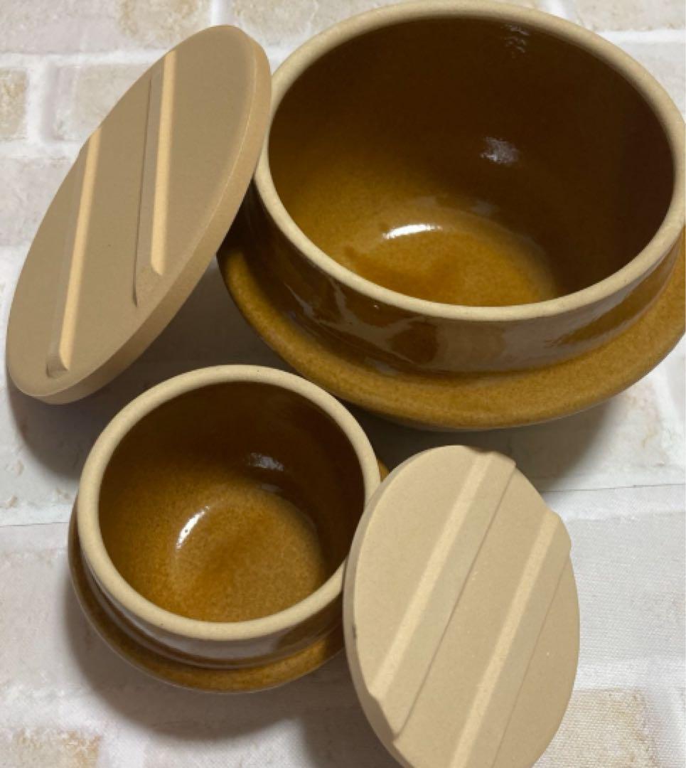 陶器製ブラウン土鍋3点セット 陶器製土鍋 3個セット 茶色と黒 - メルカリ
