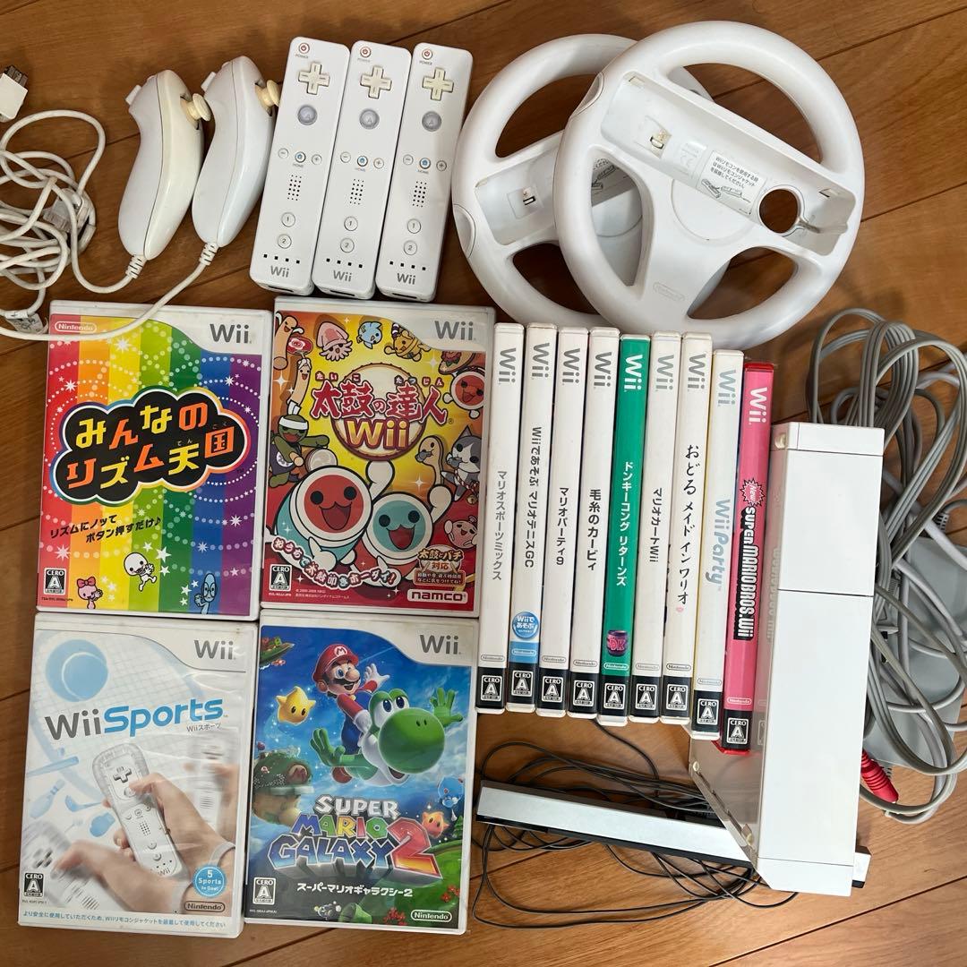 動作確認済】wii本体+ソフト+周辺機器セット - メルカリ