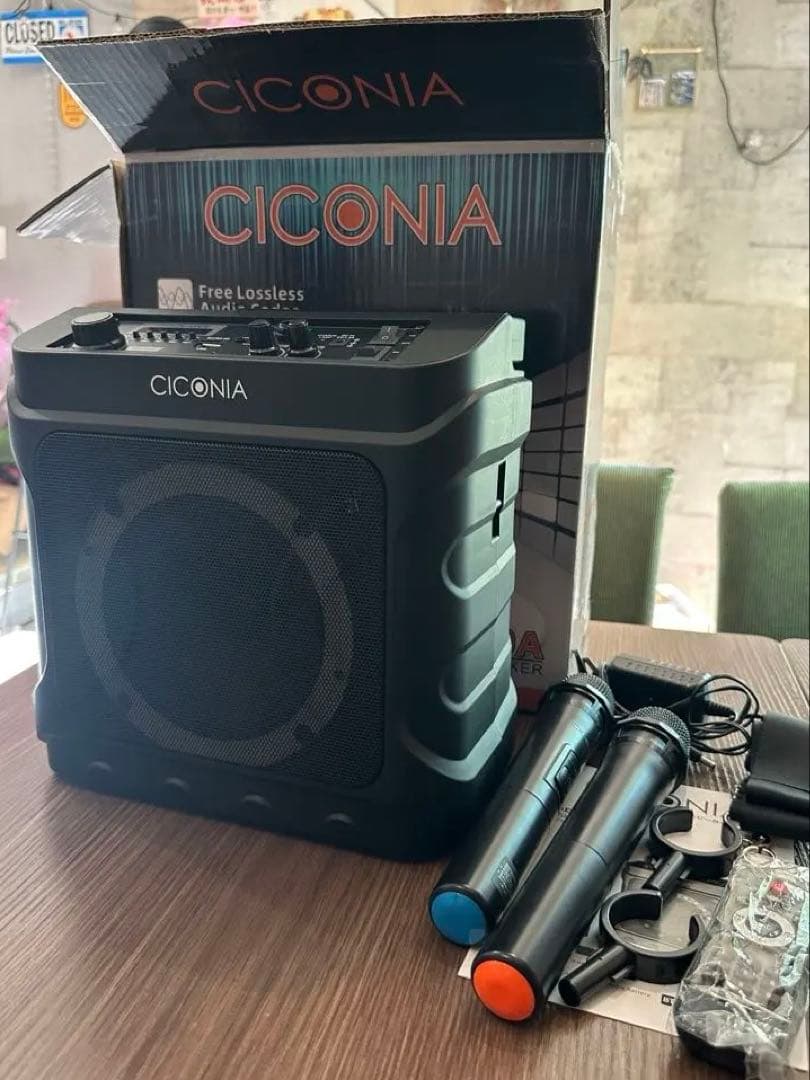 CICONIA ワイヤレススピーカー マイク2本付き CICONIA チコニア ポータブルスピーカー ワイヤレスマイク2本付き TY
