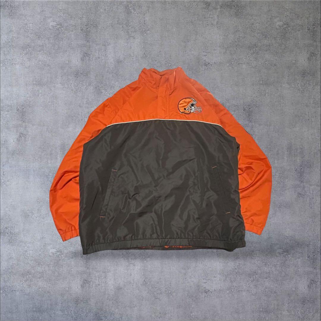 NFL ブラウンズ ナイロンジャケット XL プルオーバー オーバーサイズ