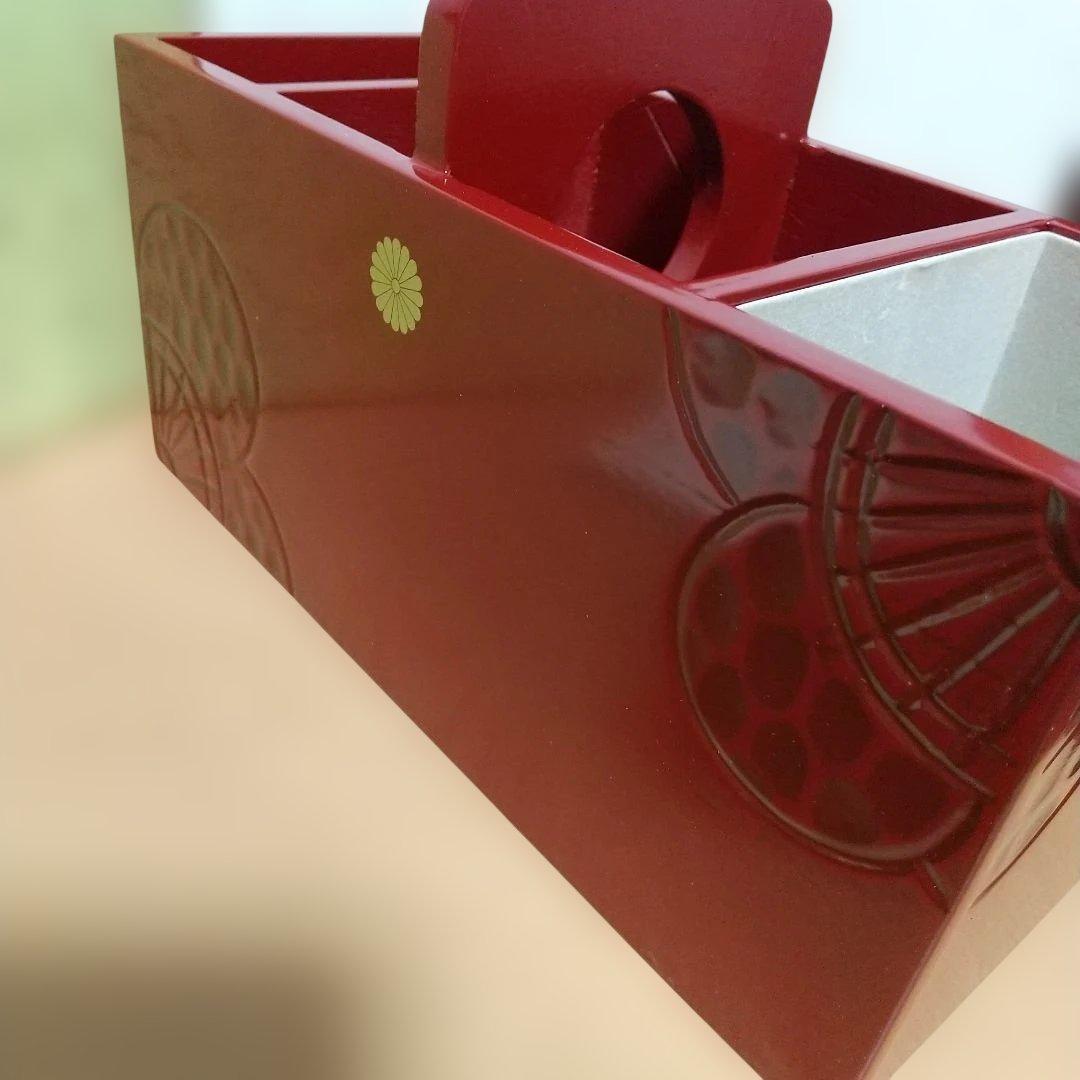新品未使用】漆器 会津塗菊紋入り リモコンラック ボックス 小物入れ