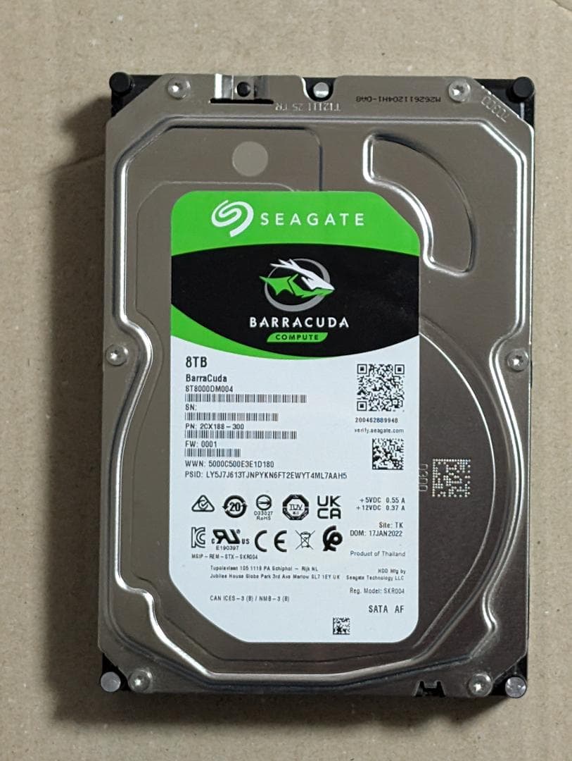 SEAGATE 3.5インチ HDD 8TB ST8000DM004 ST8000DM004 Seagate BarraCuda 3.5 8TB 内蔵HDD メーカー2年保証 SATA