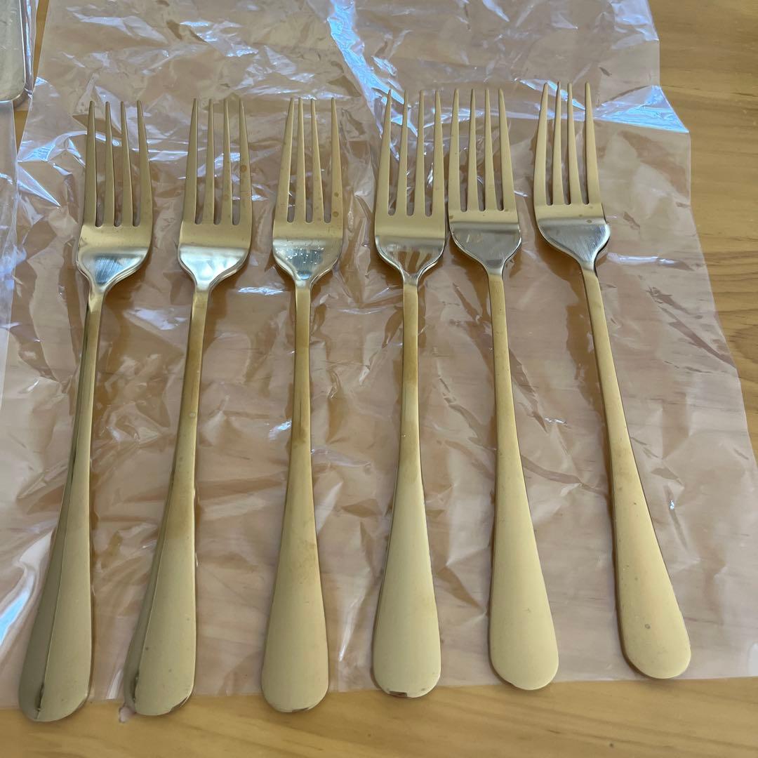 カトラリーセット ゴールド スプーン フォーク ナイフ 計18本 新品あり