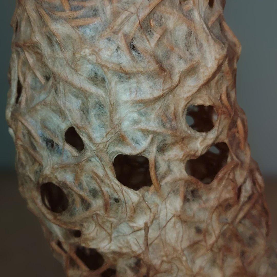 自然素材のコーン型 ライトオブジェ 【作家作品：一点物】