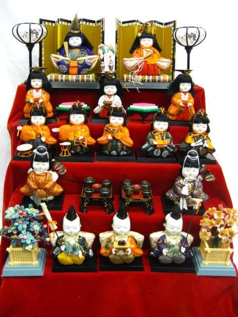 m21866★木目込み・お雛様15人とお道具セット 雛人形 ひな人形木目込十五人ケース飾りセット秀光オリジナル限定品