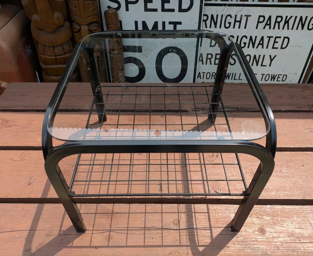 昭和レトロ ガラステーブル　センターテーブル　　ミッドセンチュリー　ポストモダン Amazon｜ミッドセンチュリーテーブル、シンプルな三角形ヴィンテージ