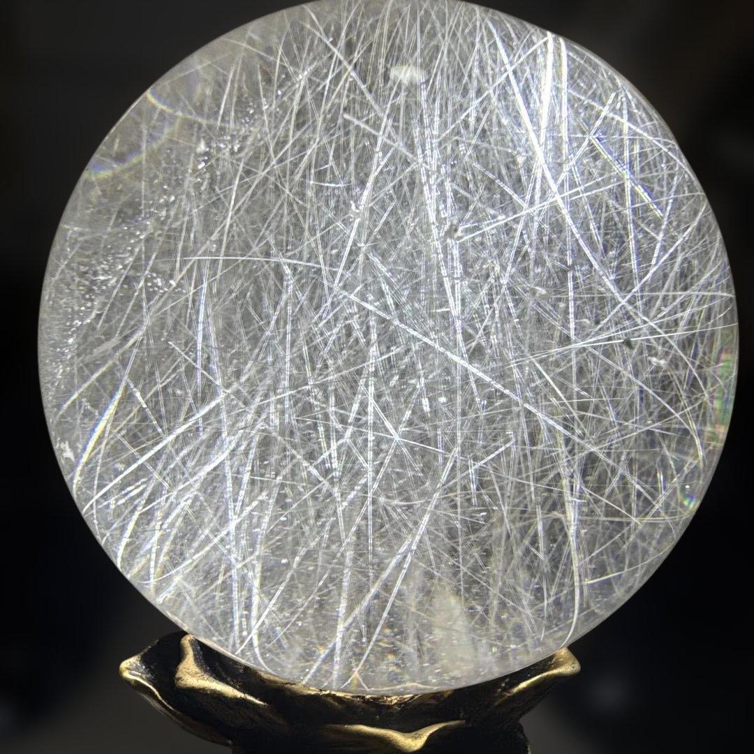 【コレクション】天然水晶 シルバールチルクォーツ 丸玉 7.8cm