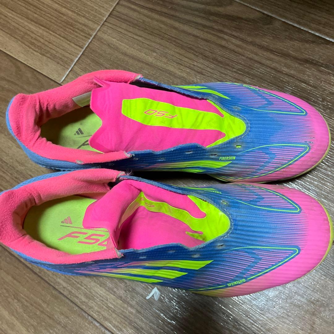 adidas F50 サッカーシューズ 青/ピンク/黄緑 25センチ - メルカリ