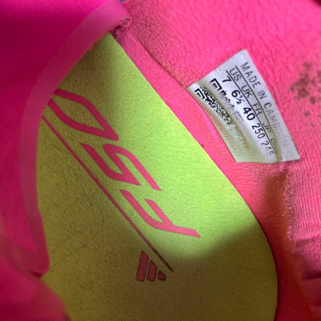 adidas F50 サッカーシューズ 青/ピンク/黄緑 25センチ - メルカリ