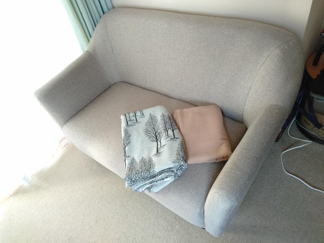 【良美品】2人掛ソファ, カバー2枚付き, 状態良好 ソファー用 替え カバー 単品 〔2P コーデュロイ〕 2人掛け ソファー