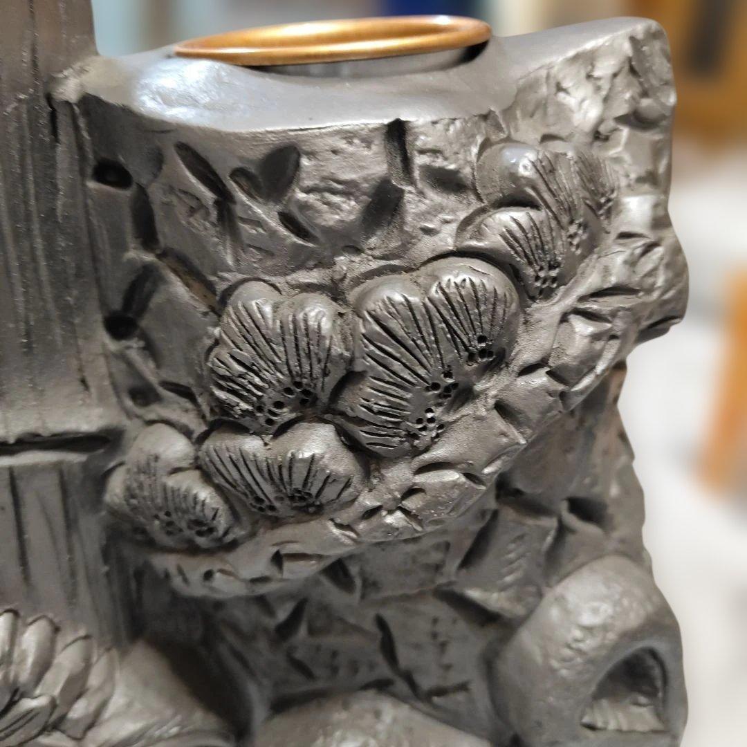 菊間瓦 花器 花入 花瓶風 錦松瓦 - メルカリ