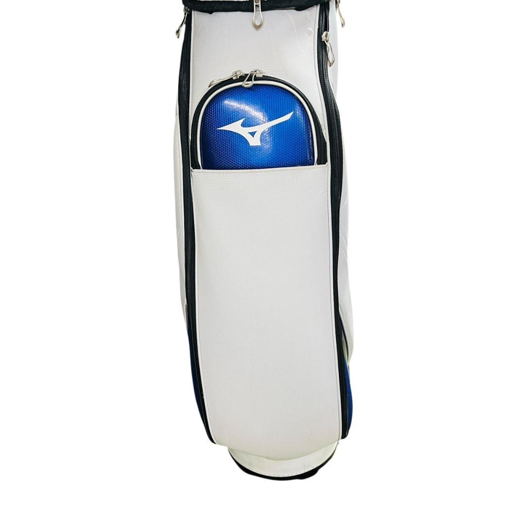 Mizuno ゴルフキャディバッグ 9.5型 ホワイト/ブルー - メルカリ